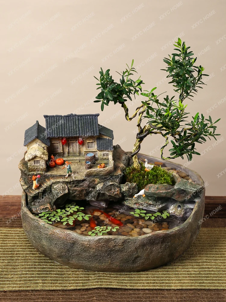 Desktop Micro Landscape Small Fish Tank Flowing Water Ornaments Circulating Water Living Room Office Decorations Opening
Desktop Micro Landscape Small Fish Tank Flowing Water Ornaments Circulating Water Living Room Office Decorations Opening