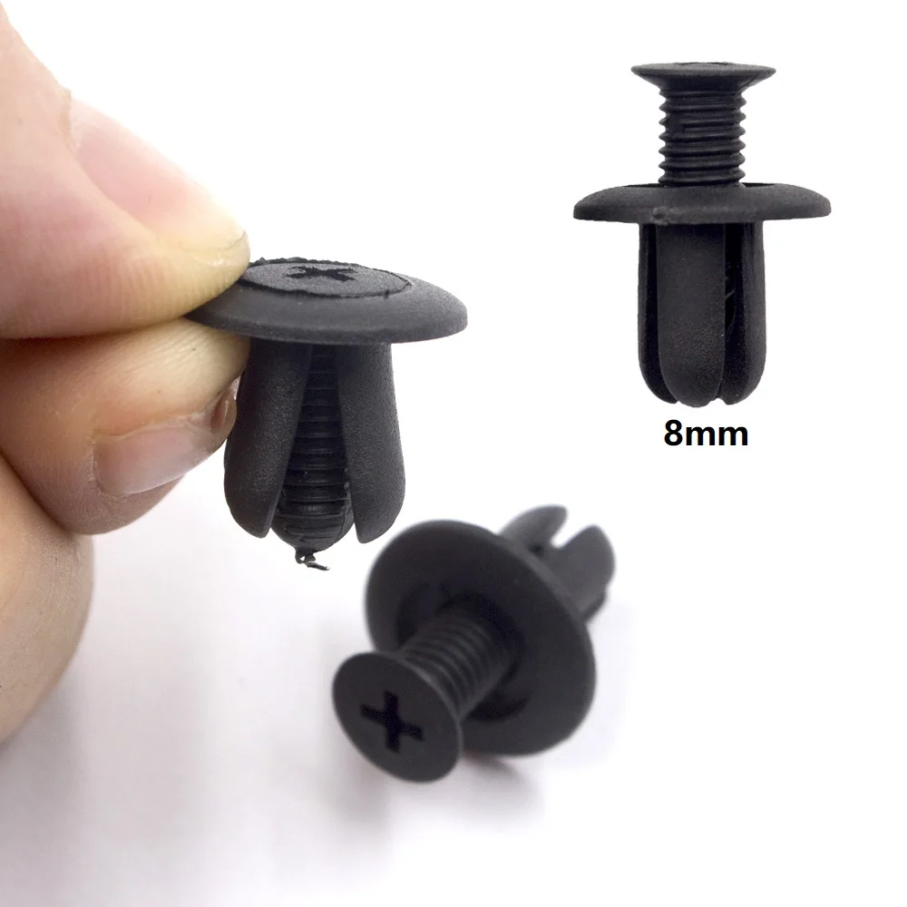 

20-100pcs 8mm Hole Plastic Rivets Auto Fastener Clips for Kia Hyundai Mazda Car Fender Liner Bumper Trim Retainer Push Pins