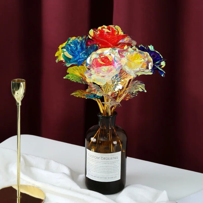 Hot Valentine's Day Creative Gift 24K Foil Plated Rose Lasts Forever Love Wedding Decor Lover Lighting Roses Creative Gift
Hot Valentine's Day Creative Gift 24K Foil Plated Rose Lasts Forever Love Wedding Decor Lover Lighting Roses Creative Gift
