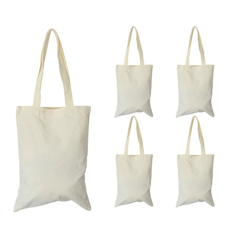 

Холщовые сумки-тоуты в комплекте, пустые сумки для макияжа с застежкой-молнией, искусственная ручка из холста, многоразовая искусственная кожа