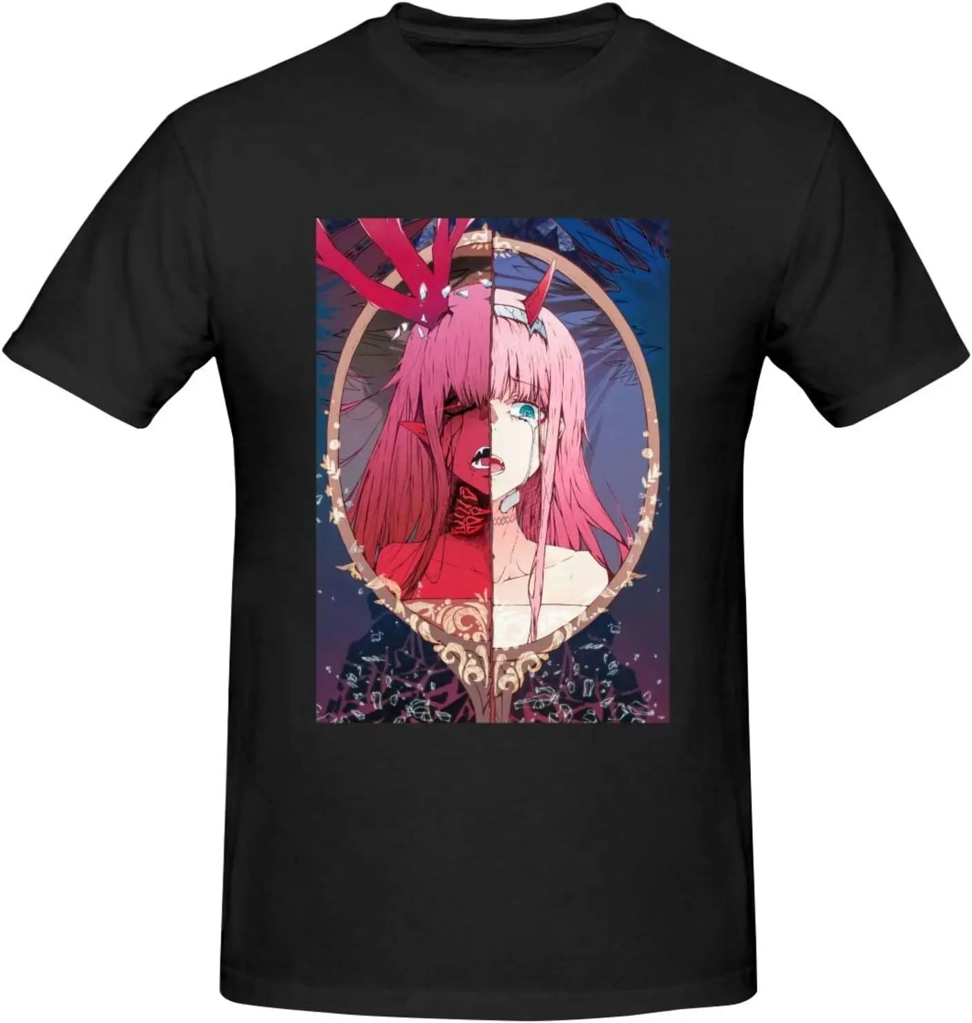Darling in The Anime FranXX Men's T-Shirts Cotton Short Sleeve Crew Neck Fashion Graphic Print Tees Black
Darling in The Anime FranXX Men's T-Shirts Cotton Short Sleeve Crew Neck Fashion Graphic Print Tees Black