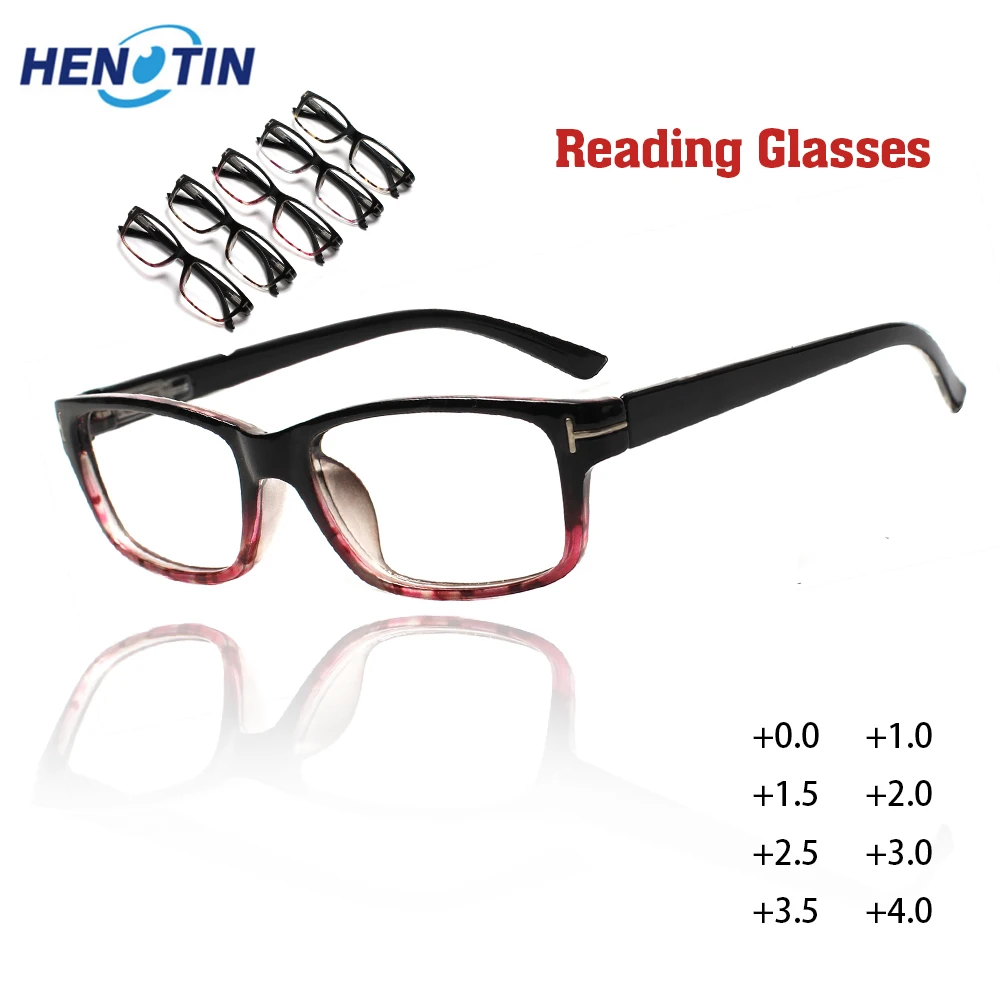 

Очки для чтения Henotin с защитой от синего света, модные очки с пружинными петлями для мужчин и женщин, очки для чтения + 0 + 1,0 + 2,0 + 3,0 + 4,0