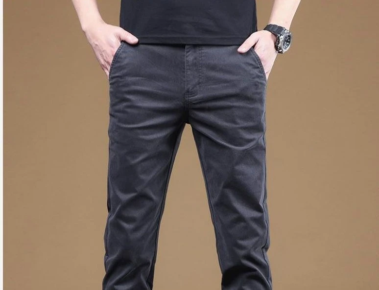 2025 Summer Thin Cotton Men's Casual Pants Trendy Versatile Elastic Light Business Trousers Work Formal Slim Straight Pants 29 Sba721cf58a854abd8335ed69fde08fe9Q
