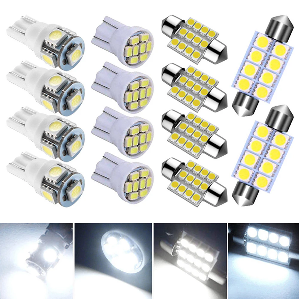14pcs 12V Combo LED Bulbs White Car Interior Reading Lights (4x T10 8SMD + 4x 31mm 12SMD + 4x T10 5SMD + 2x 42mm 8SMD) Lamps
14pcs 12V Combo LED Bulbs White Car Interior Reading Lights (4x T10 8SMD + 4x 31mm 12SMD + 4x T10 5SMD + 2x 42mm 8SMD) Lamps