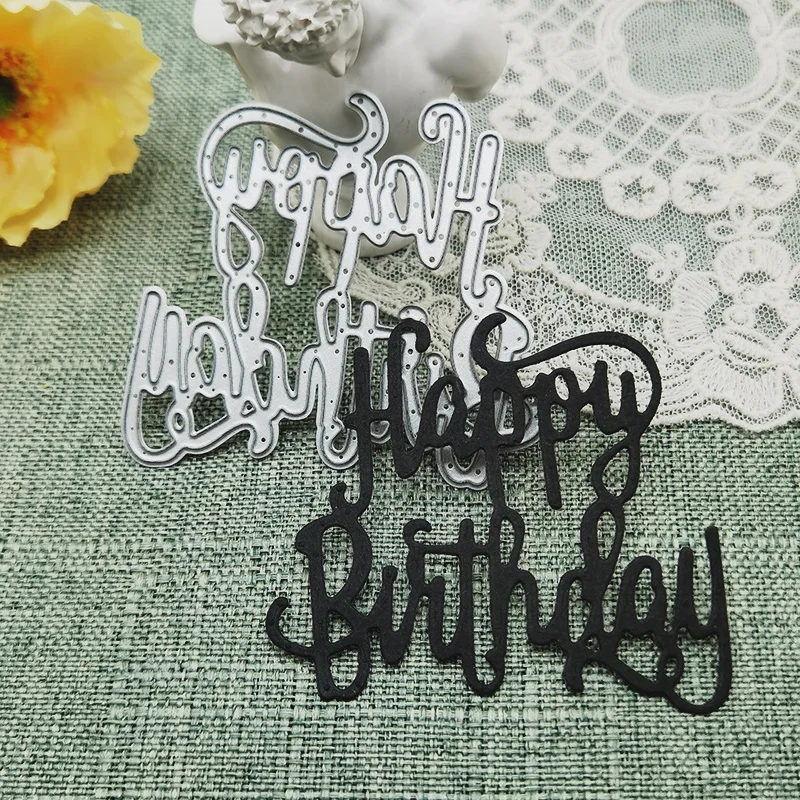 Happy Birthday Cutting Dies Stencil Template Die Cut Scrapbooking Embossing Dies Art Decoration Craft Knife Mold
Happy Birthday Cutting Dies Stencil Template Die Cut Scrapbooking Embossing Dies Art Decoration Craft Knife Mold