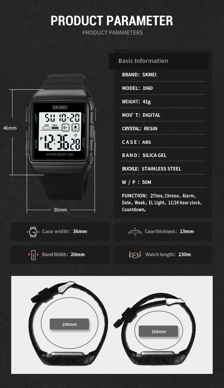 SKMEI 1960 Military Sport Mens Watches Digital Calendar Countdown Waterproof Wristwatches for Men Alarm Clock Reloj Hombre 1278 SKMEI 1960 Military Sport Mens Watches Digital Calendar Countdown Waterproof Wristwatches for Men Alarm Clock Reloj Hombre 1278