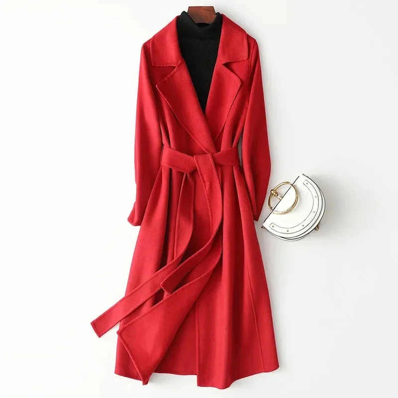 2023 New Autumn Winter Women's Wool Jacket High Quality Coat Lace-up Plaid Medium Length Blends Female Clothes Loose Overcoat
2023 New Autumn Winter Women's Wool Jacket High Quality Coat Lace-up Plaid Medium Length Blends Female Clothes Loose Overcoat