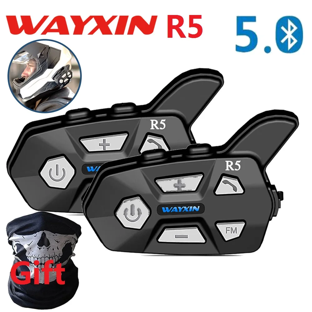WAYXIN R5 Motorcycle Bluetooth Intercom Helmet Headsets FM Radio BT5.0 Communication Interphone Intercomunicador Waterproof
WAYXIN R5 Motorcycle Bluetooth Intercom Helmet Headsets FM Radio BT5.0 Communication Interphone Intercomunicador Waterproof
