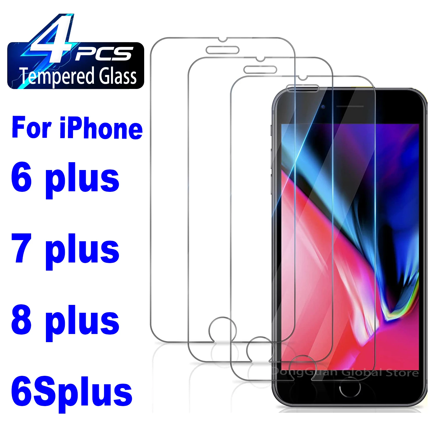 

4Pcs Tempered Glass For iphone 7 8 6S Plus 6 Plus Protective Glass For iPhone SE2020 SE2022 5 5S Screen protector Film
