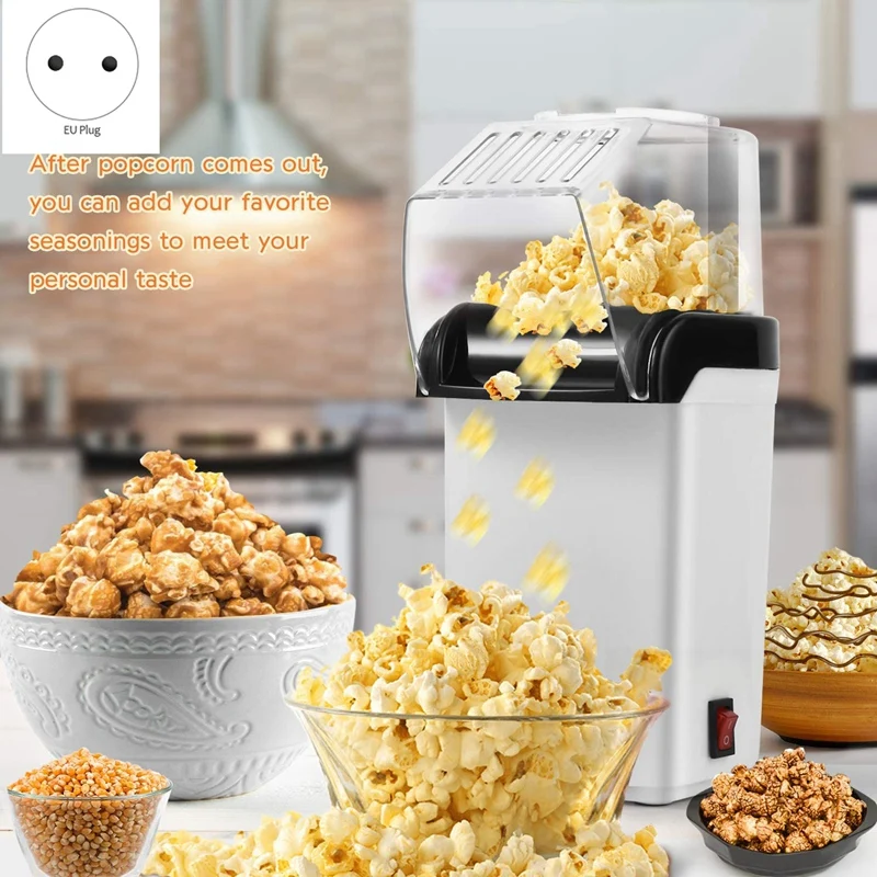 

220V EU Home Electric Corn Popcorn Maker Household DIY Automatic Mini Hot Air Popcorn Making Machine Kitchen Kids Gift