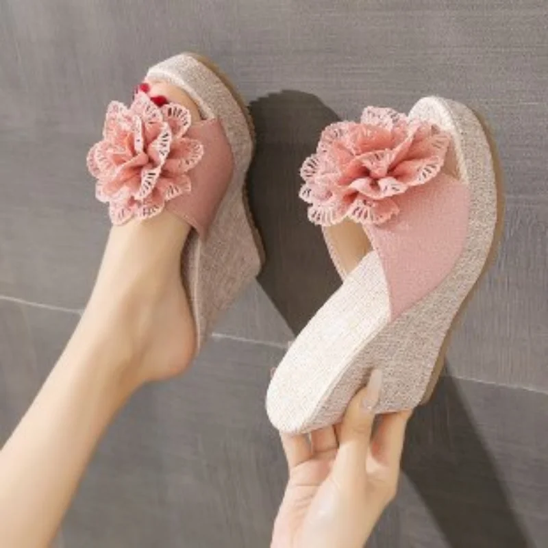 Summer Beach Platform Women Wedge Slippers Appliques Butterfly-knot Female Sandals Clog Shoes Slides Women
Summer Beach Platform Women Wedge Slippers Appliques Butterfly-knot Female Sandals Clog Shoes Slides Women