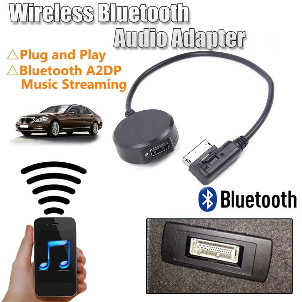 

1×Auto Interface Blue/tooth- Wireless Audio Adaptor Transmitter A2DP Blue/tooth- Music Streaming Aux Cable For Mercedes-MMI