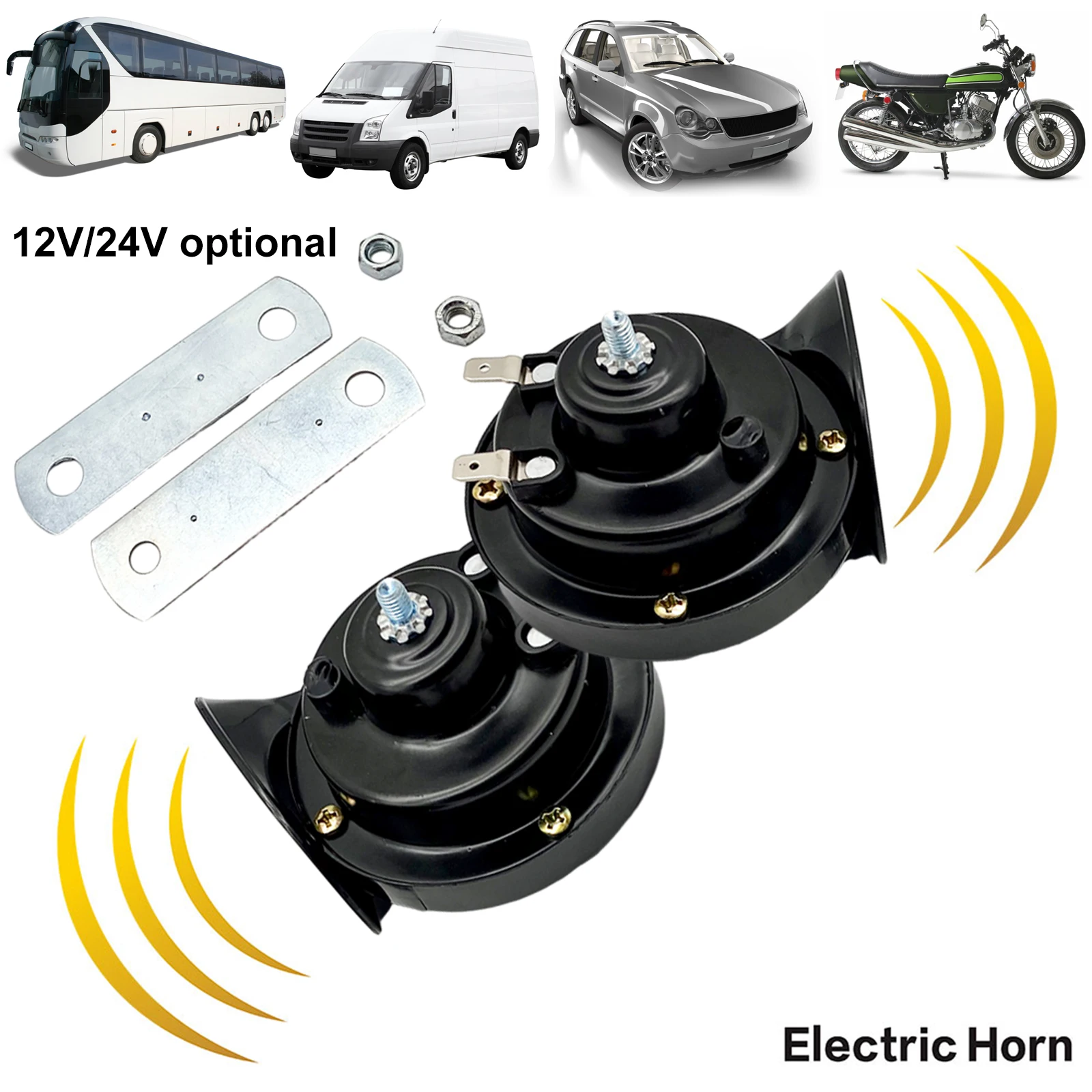 2Pcs Universal Loud Car Horn DC 12V Electric Snail Horn, Super Loud Waterproof Horns Siren for Motorcycle Car Truck SUV Boat
2Pcs Universal Loud Car Horn DC 12V Electric Snail Horn, Super Loud Waterproof Horns Siren for Motorcycle Car Truck SUV Boat
