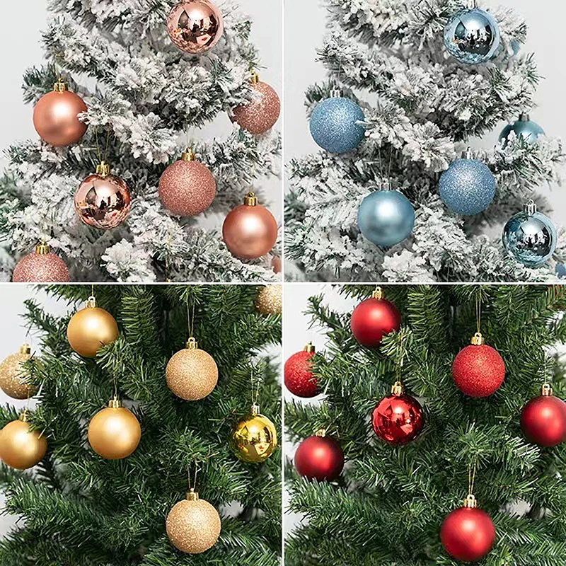 

24pcs Christmas Ball Christmas Tree Decoration Ornaments For Home Decor Halloween New Year Navidad Pendant Ball Accessories