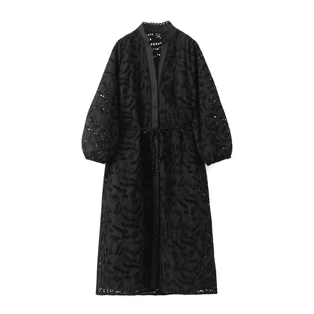 Women's 2024 New Chic Fashion Openwork Embroidery Exquisite Dress Retro V-neck Long-sleeved Women's Dress Vestidos Mujer
Women's 2024 New Chic Fashion Openwork Embroidery Exquisite Dress Retro V-neck Long-sleeved Women's Dress Vestidos Mujer