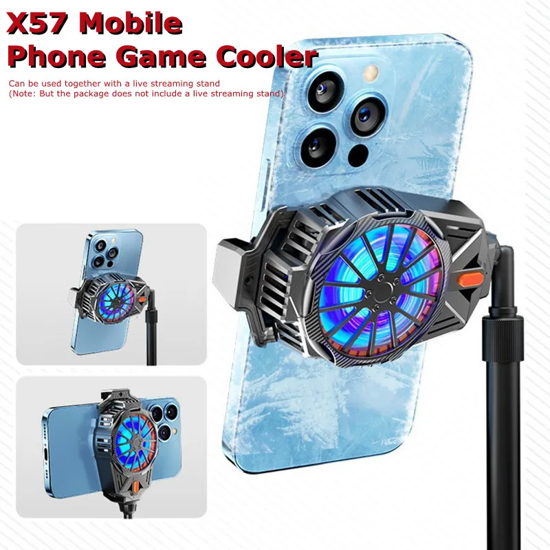 

X57 NEW Mobile Phone 3 Gears Adjustable Semiconductor Cooling Fan Radiator Type-C System for PUBG Game Cooler for IPhone Android