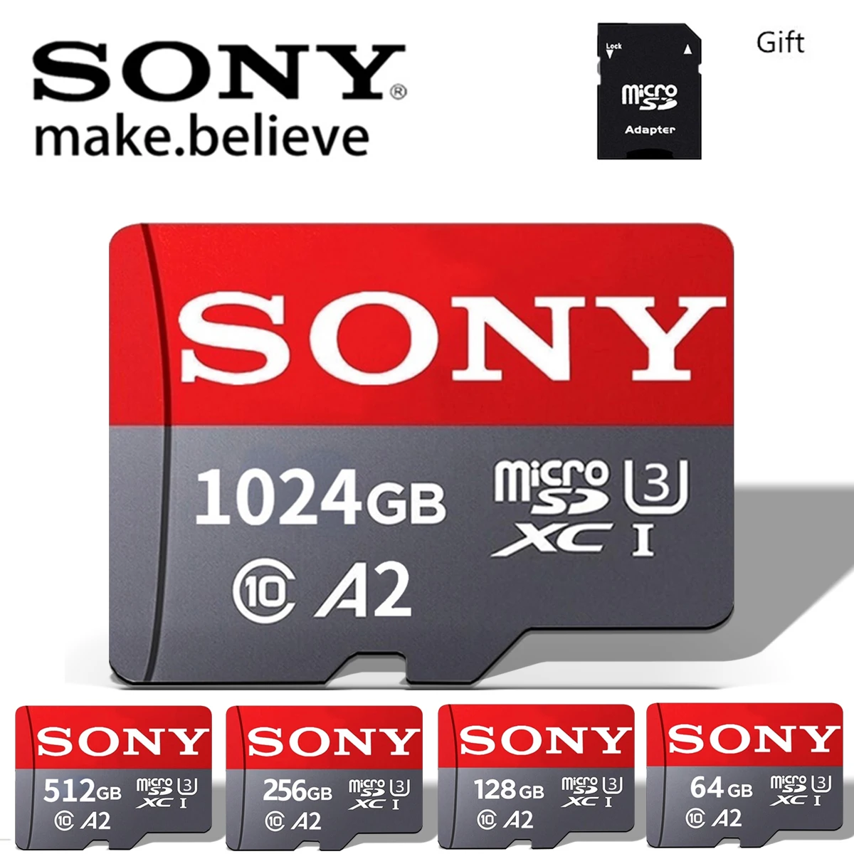 SONY Micro SD Card High Speed SD Memory Card 256GB Extreme Mini SD Memory MicroSD 128GB 512GB 1TB TF Cards For Camera Car PC
SONY Micro SD Card High Speed SD Memory Card 256GB Extreme Mini SD Memory MicroSD 128GB 512GB 1TB TF Cards For Camera Car PC