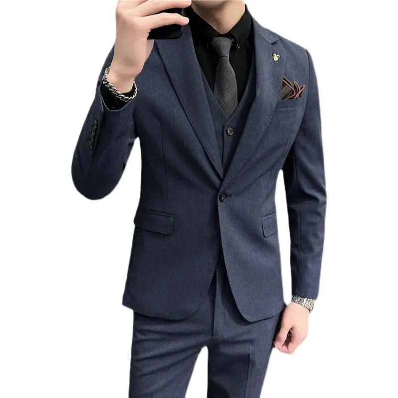 New Large Size (suit + Vest + Trousers) Korean Version of The British Style Gentleman Fashion Business Solid Color Men's Dress
New Large Size (suit + Vest + Trousers) Korean Version of The British Style Gentleman Fashion Business Solid Color Men's Dress