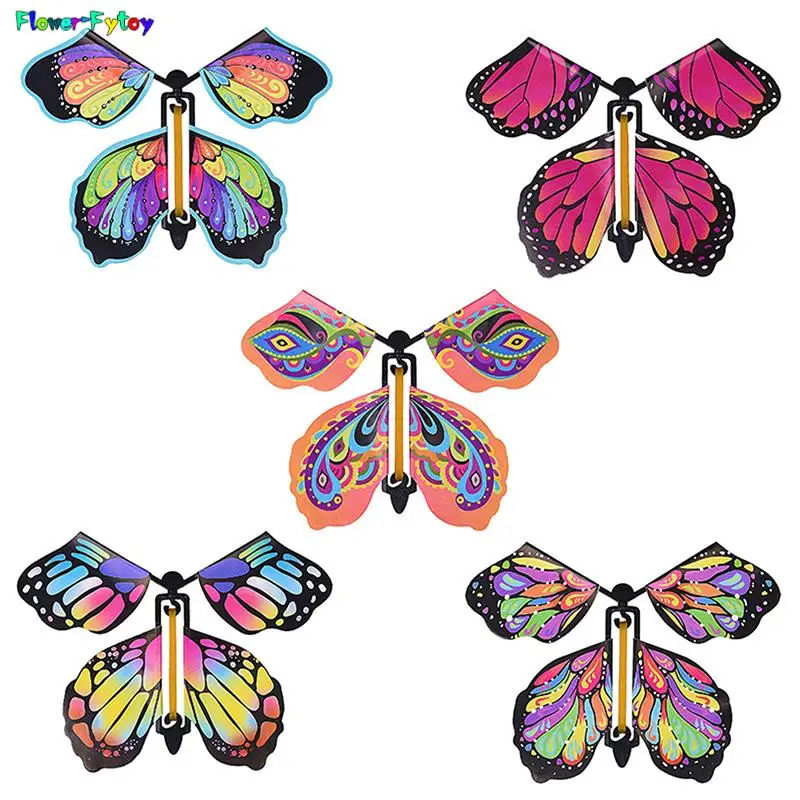 

10Pcs Flying In The Book Fairy Rubber Band Powered Wind Up Butterfly Toy Great Surprise Gift Magic Tricks Funny Joke Toys random