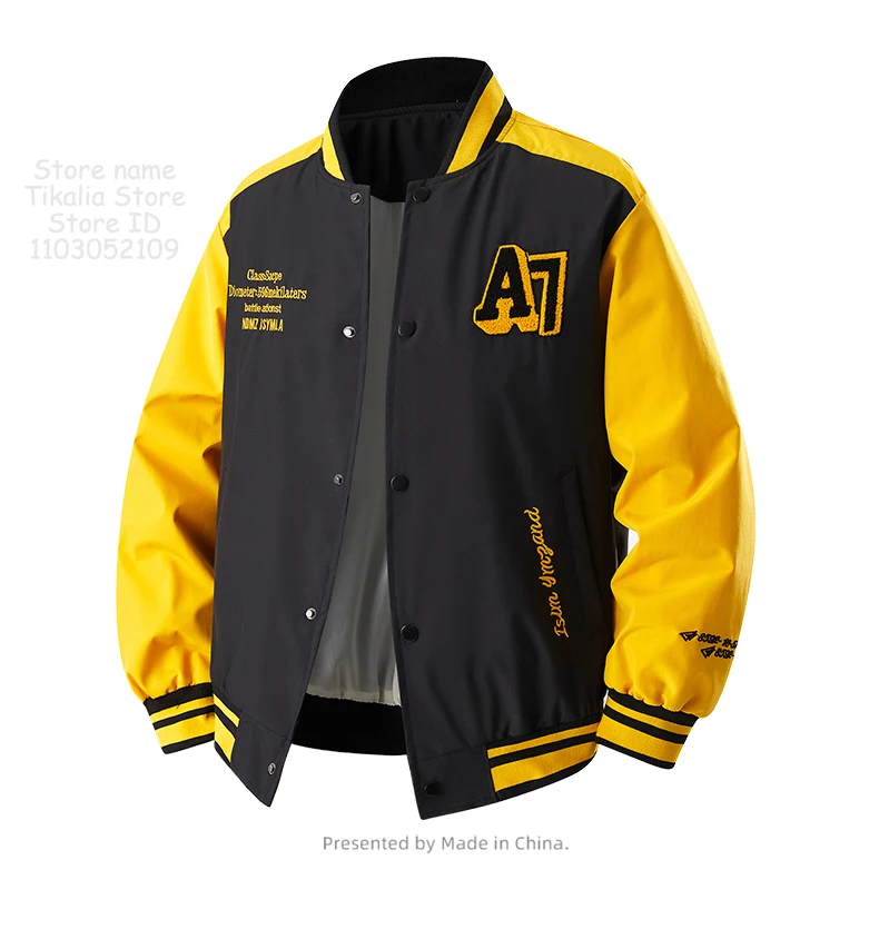 Men’s Varsity Baseball Jacket Streetwear Retro Color Block Bomber Coat with Embroidered Letters Button College Style Outerwear Men’s Varsity Baseball Jacket Streetwear Retro Color Block Bomber Coat with Embroidered Letters Button College Style Outerwear