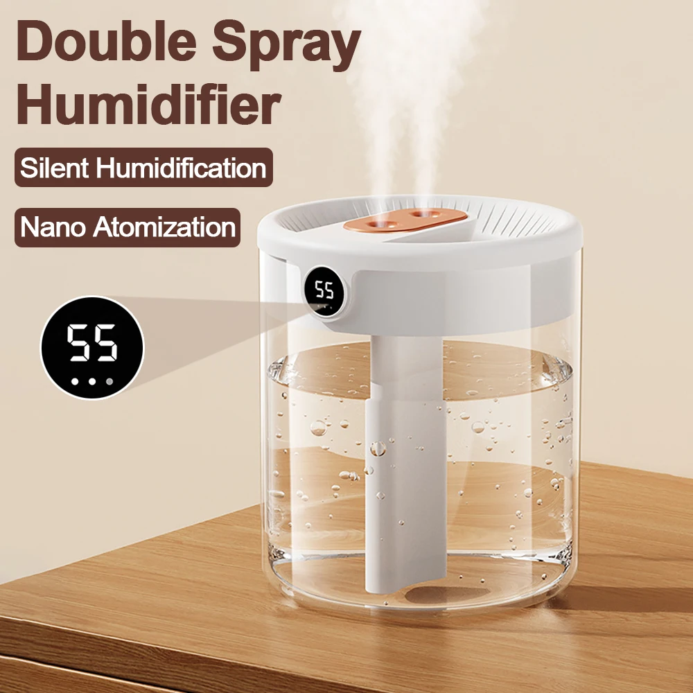 USB Dual Nozzle Air Humidifier with LCD Display Ultrasonic Aromatherapy Diffuser Atmosphere Light Suitable for Home and Bedroom
USB Dual Nozzle Air Humidifier with LCD Display Ultrasonic Aromatherapy Diffuser Atmosphere Light Suitable for Home and Bedroom