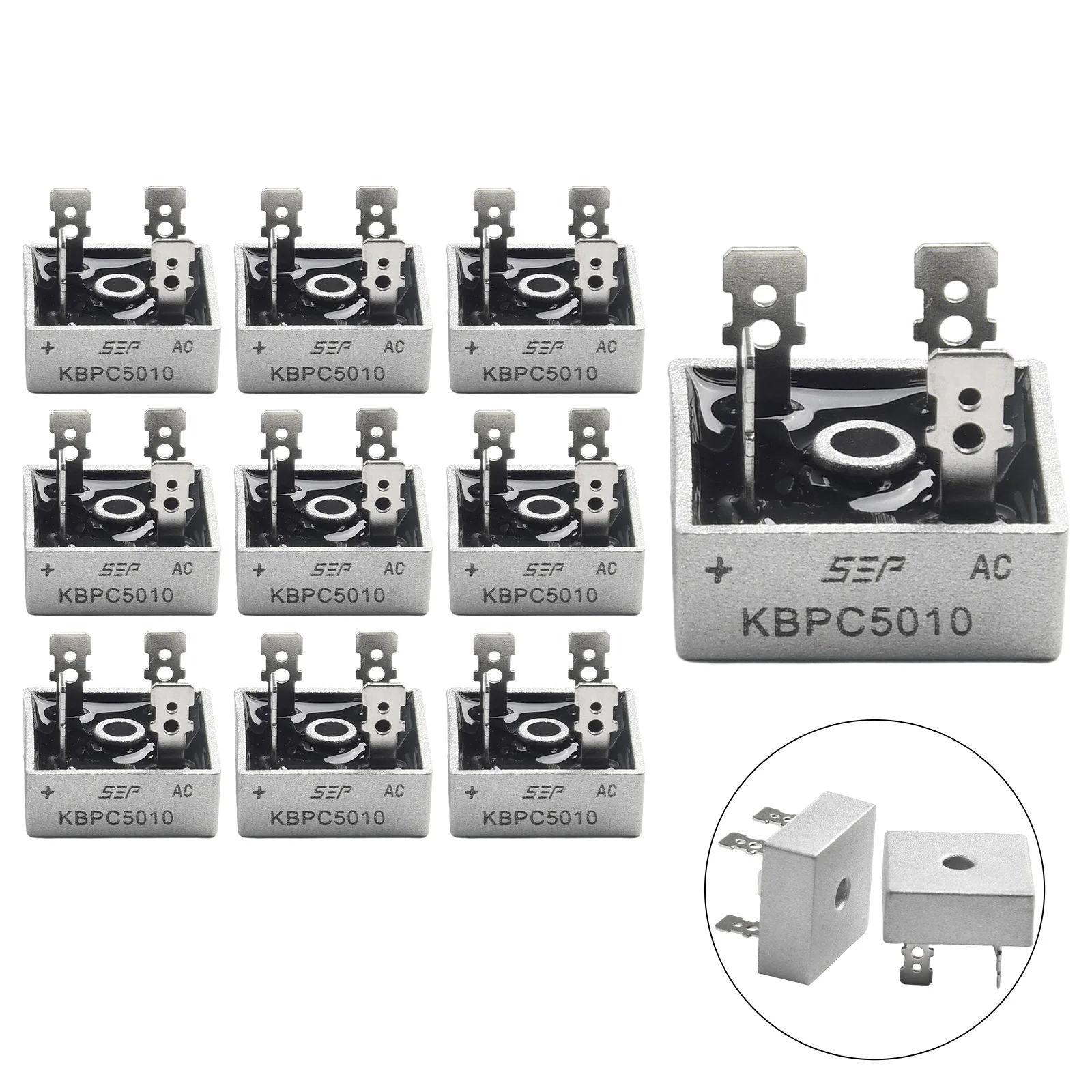KBPC5010 1000V50A Металлическая лампа, однофазный диодный мост, выпрямитель, 10 шт., вакуумная + кислородная технология сварки
KBPC5010 1000V50A Металлическая лампа, однофазный диодный мост, выпрямитель, 10 шт., вакуумная + кислородная технология сварки
