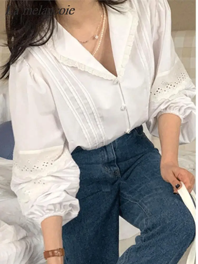 Korean Fashion Shirts For Women Casual Loose Bubble Sleeve Turn Collar Chic Blouse Spring 2024 New Button Up Solid Tops Female
Korean Fashion Shirts For Women Casual Loose Bubble Sleeve Turn Collar Chic Blouse Spring 2024 New Button Up Solid Tops Female