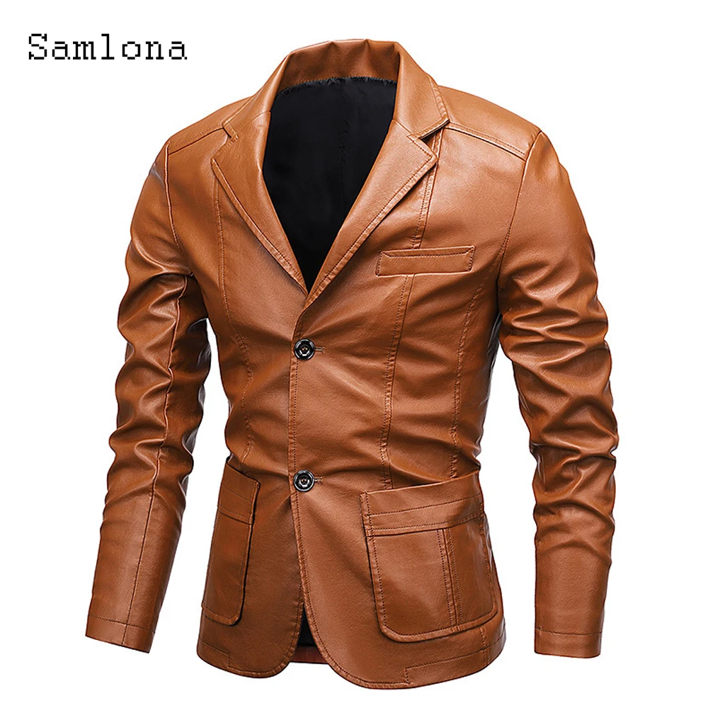 Samlona 2023 New Faux Pu Leather Jackets Men Stand Pocket Tops Outerwear Solid Khaki Basic Coats Slim Biker Jacket Mens Clothing
Samlona 2023 New Faux Pu Leather Jackets Men Stand Pocket Tops Outerwear Solid Khaki Basic Coats Slim Biker Jacket Mens Clothing