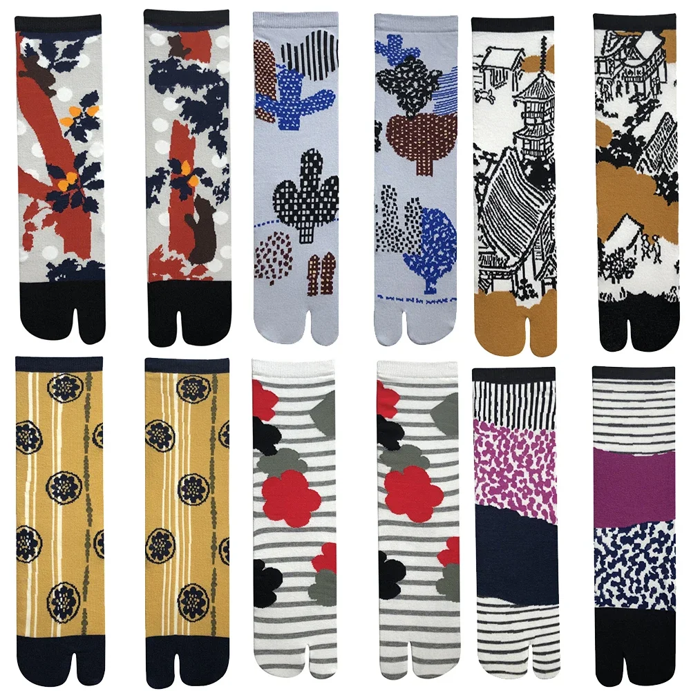Women Colorful Jacquard Two-Toed Socks Combed Cotton Soft Breathable Split Toe Socks Funny Chic Plants Leopard Striped Tabi Sock
Women Colorful Jacquard Two-Toed Socks Combed Cotton Soft Breathable Split Toe Socks Funny Chic Plants Leopard Striped Tabi Sock