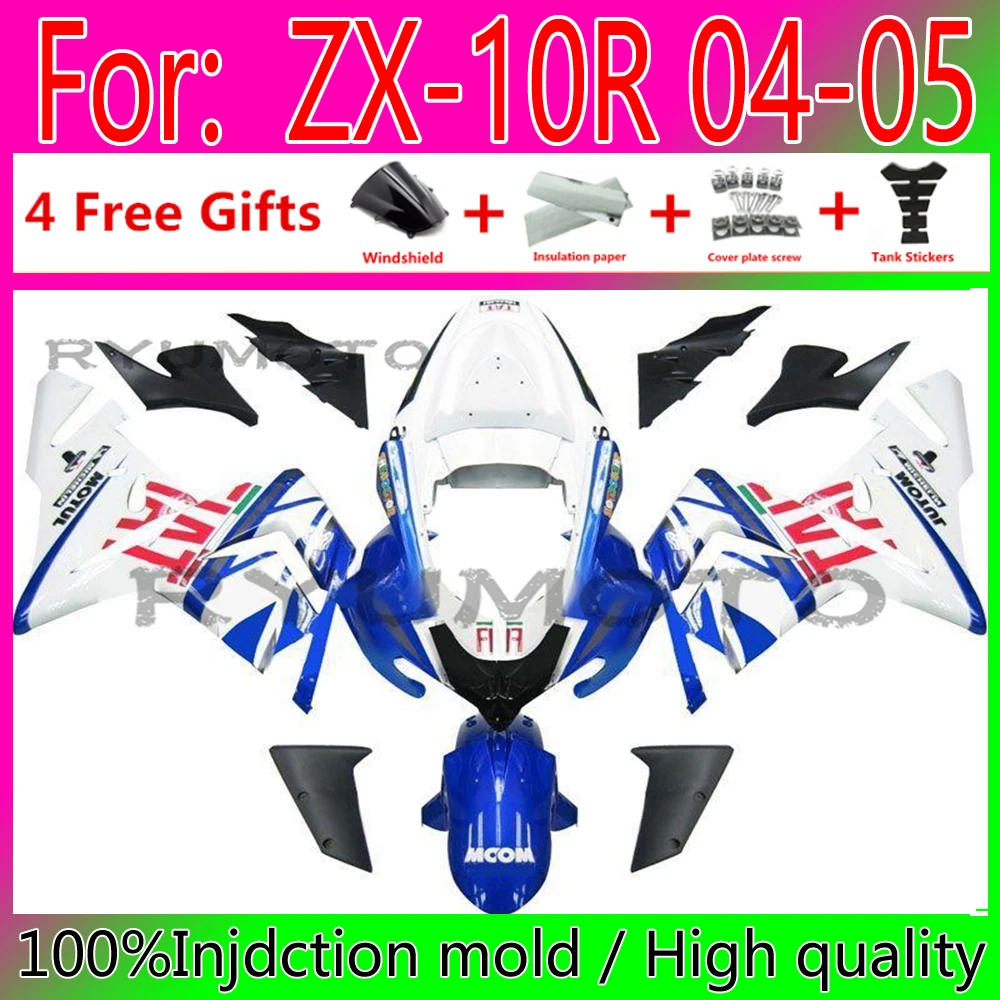 Motorcycle Injection mold Fairings + tank cover For Kawasaki ZX10R ZX-10R 04 05 ZX 10R 2004 2005 ABS Fairing blue white
Motorcycle Injection mold Fairings + tank cover For Kawasaki ZX10R ZX-10R 04 05 ZX 10R 2004 2005 ABS Fairing blue white