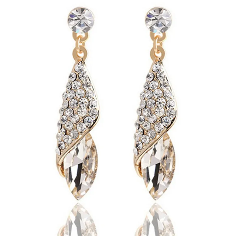 

4 Colors Girls Vintage Fashion Acrylic Tassel Earrings Women Crystal Water Drop Earrings Jewelry Wedding Pierced Dangle Earrings