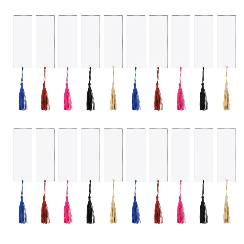 20Pcs Blank Acrylic Bookmark Set Craft Clear Acrylic Blank Bookmark With 20Pcs Mini Bookmark Tassel For DIY Projects 
20Pcs Blank Acrylic Bookmark Set Craft Clear Acrylic Blank Bookmark With 20Pcs Mini Bookmark Tassel For DIY Projects