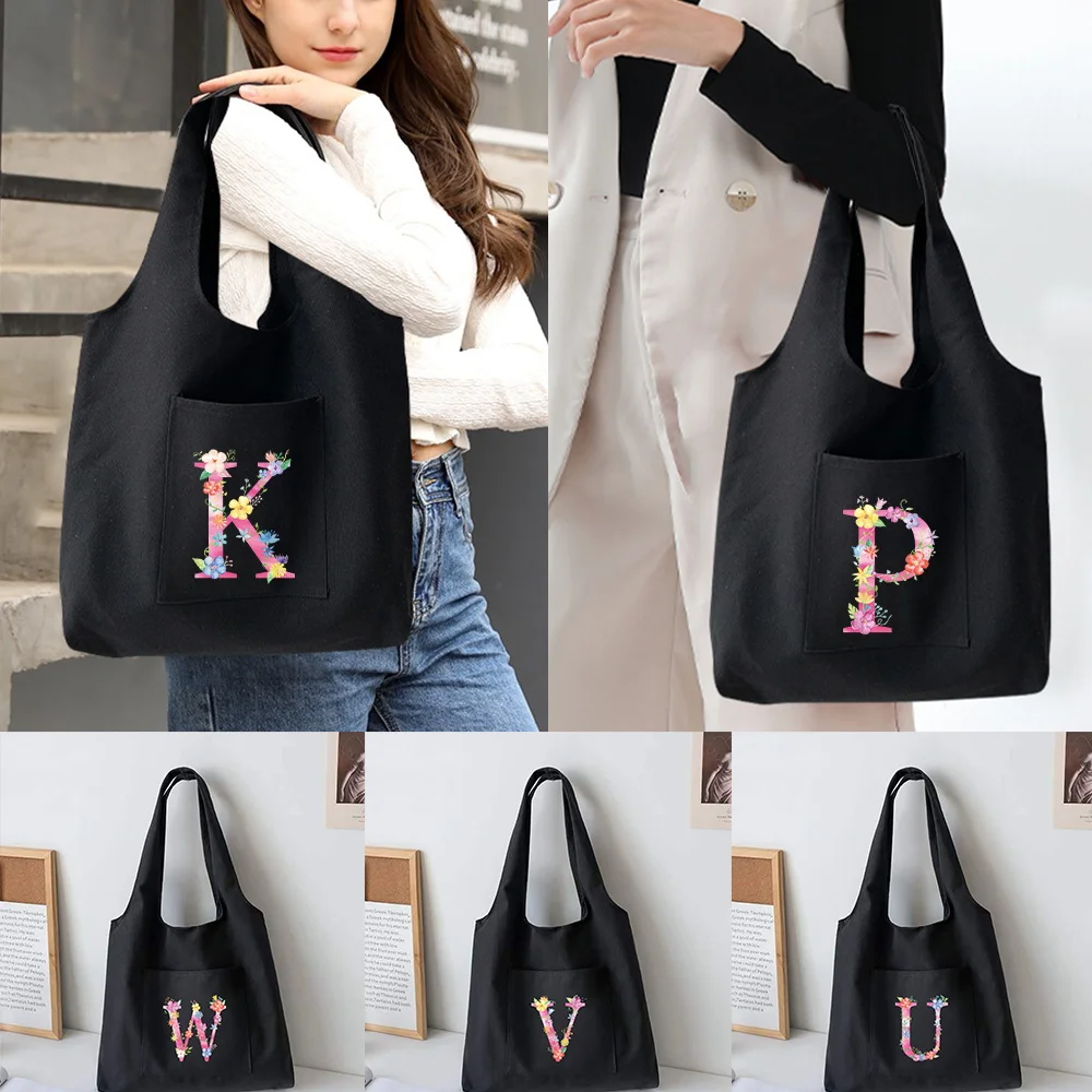 Women Organizer Bag Canvas Tote Bag New Pink Letter Printed Shoulder Bag Reusable Shopping Bag Casual Supermarket Handbags
Women Organizer Bag Canvas Tote Bag New Pink Letter Printed Shoulder Bag Reusable Shopping Bag Casual Supermarket Handbags