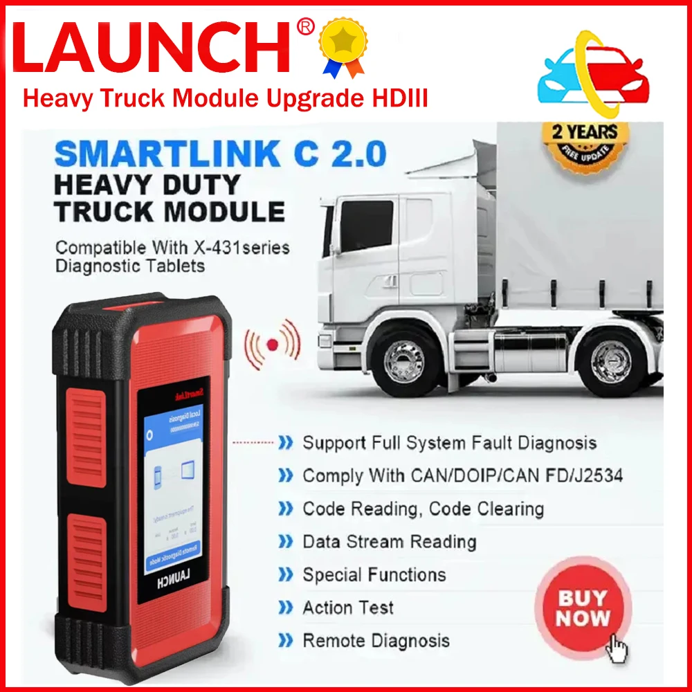 Диагностический инструмент LAUNCH X431 SmartLink C V2.0 для тяжелых грузовых автомобилей, совместим с X431 V + /Pros3/PRO5
Диагностический инструмент LAUNCH X431 SmartLink C V2.0 для тяжелых грузовых автомобилей, совместим с X431 V + /Pros3/PRO5