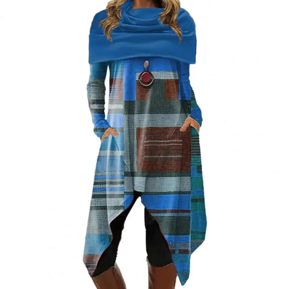 Casual Loose Women Dress Women Long Scarf Collar Sweatshirt Dress Colorblock Digital Print Shawl Collar Women's Midi Dress
Casual Loose Women Dress Women Long Scarf Collar Sweatshirt Dress Colorblock Digital Print Shawl Collar Women's Midi Dress