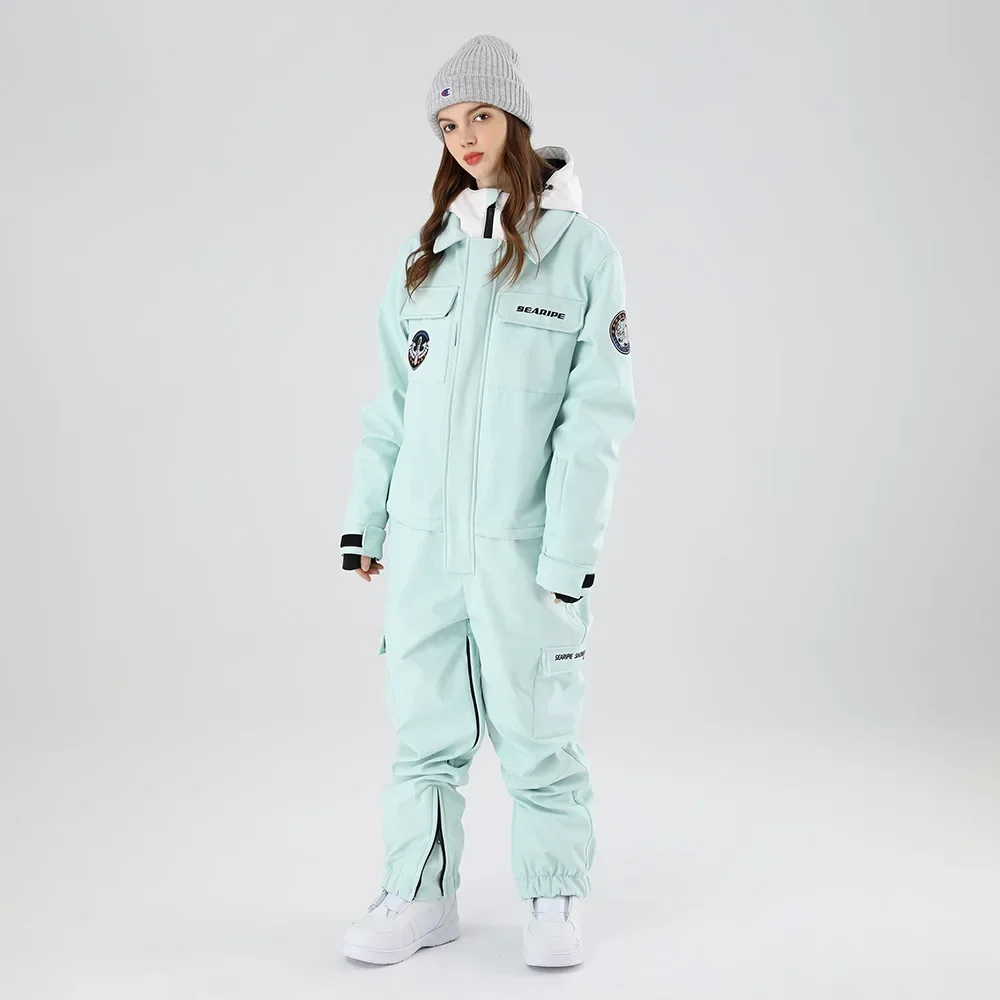Unisex Hooded Skiing Snowboard Jumpsuit