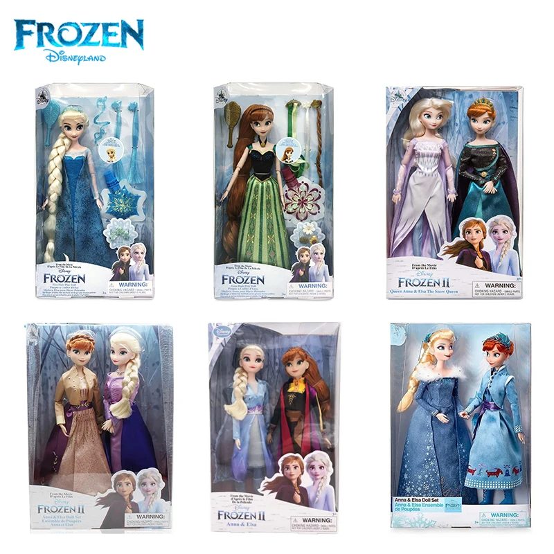 

Оригинальные Классические куклы Принцессы Диснея «Холодное сердце», Эльза и Анна, милые аниме экшн-фигурки, куклы для платья, детские игрушки для девочек