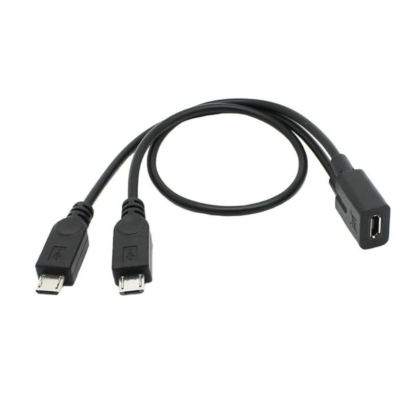

Flexible Micro USB Female to 2Micro USB Male Splitter Cord Signal Stability Transmission Cable 0.3m/12inch Long Dropship