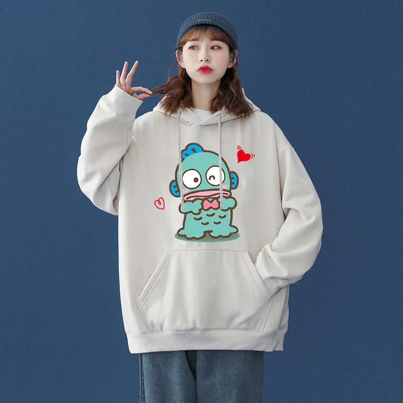 Толстовка Sanrio Hangyodon для мужчин и женщин, Повседневная Уличная одежда в стиле хип-хоп, свитшот с длинным рукавом для мальчиков и девочек, осеннее пальто 
Толстовка Sanrio Hangyodon для мужчин и женщин, Повседневная Уличная одежда в стиле хип-хоп, свитшот с длинным рукавом для мальчиков и девочек, осеннее пальто