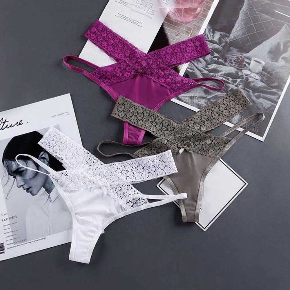 Thong Solid Color Bow Cross Strap Low Waist Cotton Crotch Underwear Female Lingerie Lace Panties Traceless Panties Women Thong
Thong Solid Color Bow Cross Strap Low Waist Cotton Crotch Underwear Female Lingerie Lace Panties Traceless Panties Women Thong
