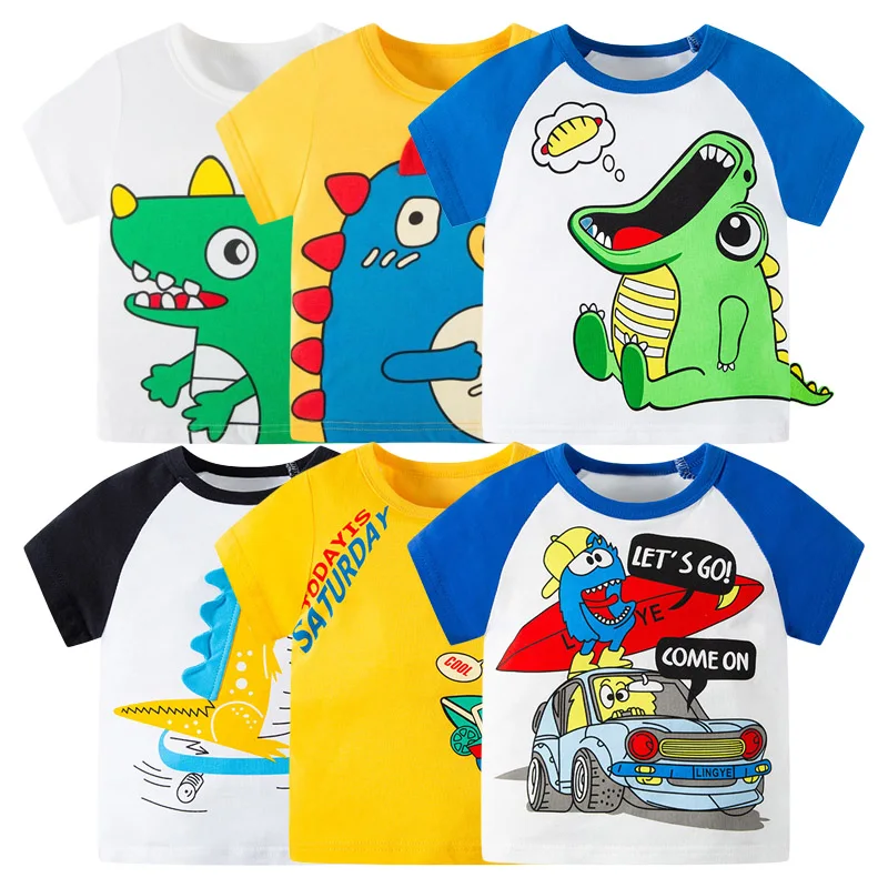 Cartoon Dinosaur T Shirt Boys 2024 Summer New Children's Clothing Funny Flog Short Sleeve Cotton Tops Tees Shark Kids Clothes
Cartoon Dinosaur T Shirt Boys 2024 Summer New Children's Clothing Funny Flog Short Sleeve Cotton Tops Tees Shark Kids Clothes