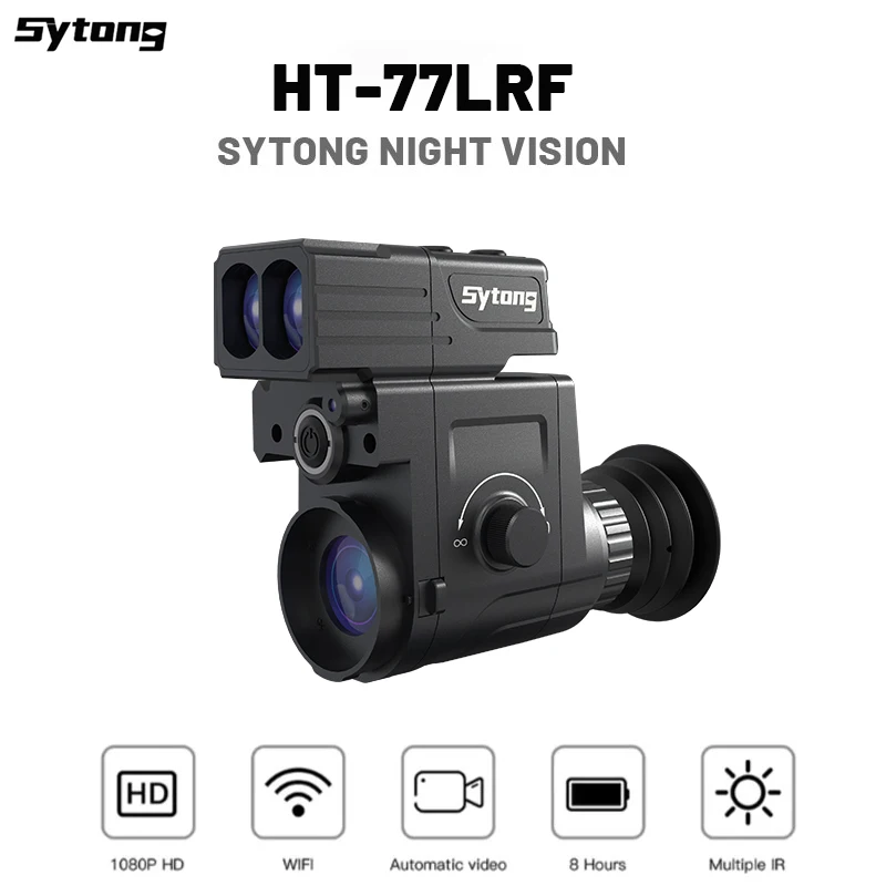 

Sytong HT-77 LRF Hunting Camera Night Vision With Laser Rangefinder IP67 On Aiming Rifle Scope App WIFI Live Image Transmission