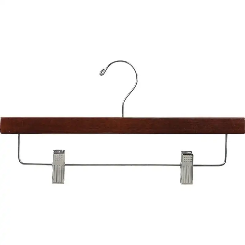Hanger Wooden Bottom Hanger w/Clips, Walnut with Chrome Hardware, Box of 50 Organizer Clothing Storage Rack
Hanger Wooden Bottom Hanger w/Clips, Walnut with Chrome Hardware, Box of 50 Organizer Clothing Storage Rack