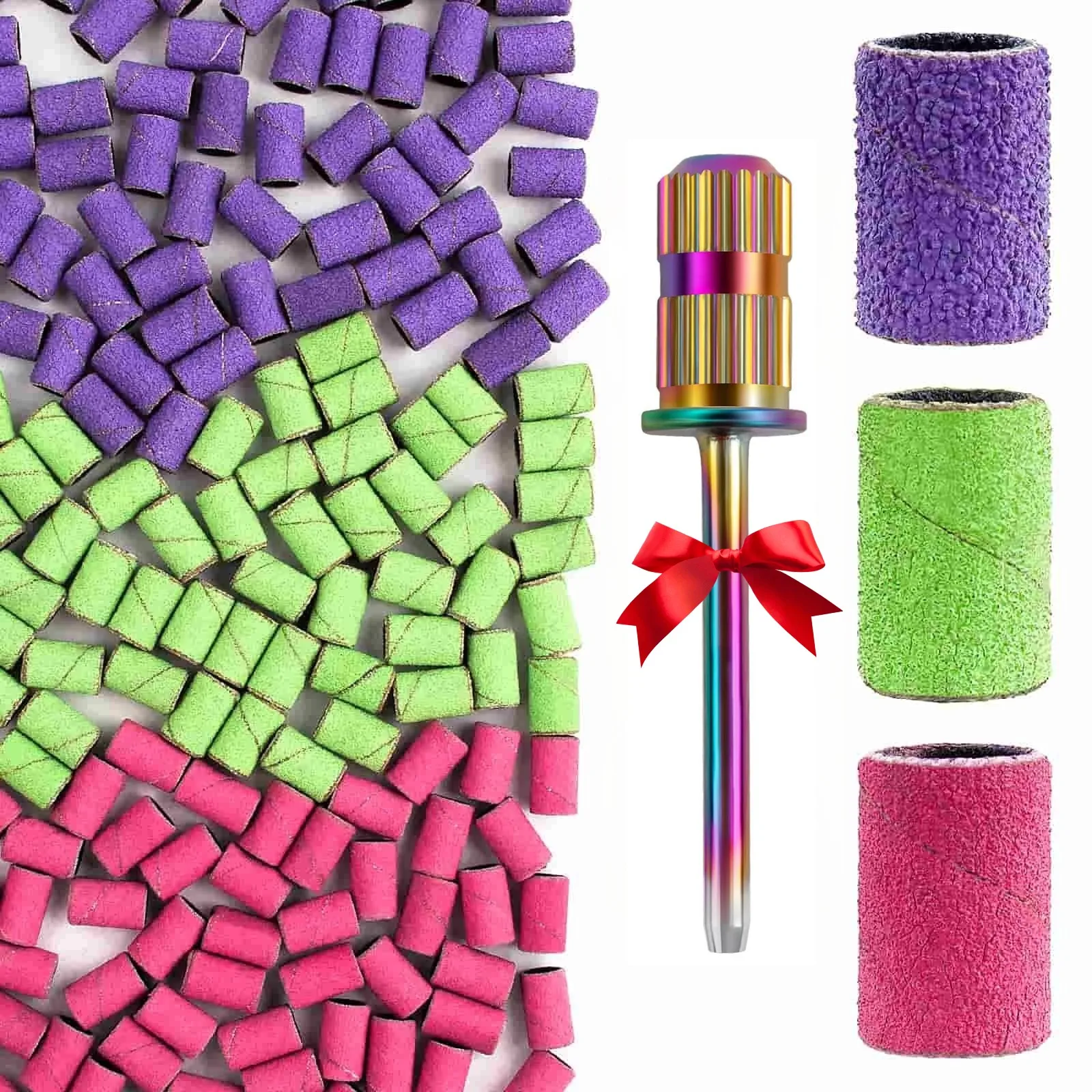 50pcs Sanding Bands for Nail Drill Colorful Nail Sanding Caps 80#150#240#Coarse Fine Grits with 3/32" Mandrel Bit for E-file
50pcs Sanding Bands for Nail Drill Colorful Nail Sanding Caps 80#150#240#Coarse Fine Grits with 3/32" Mandrel Bit for E-file