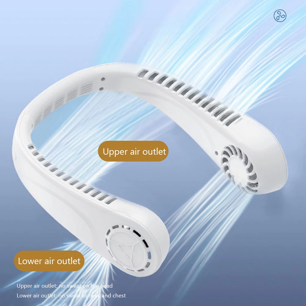 Generic Portable Neck Fan Wireless Electric Fans USB Rechargeable