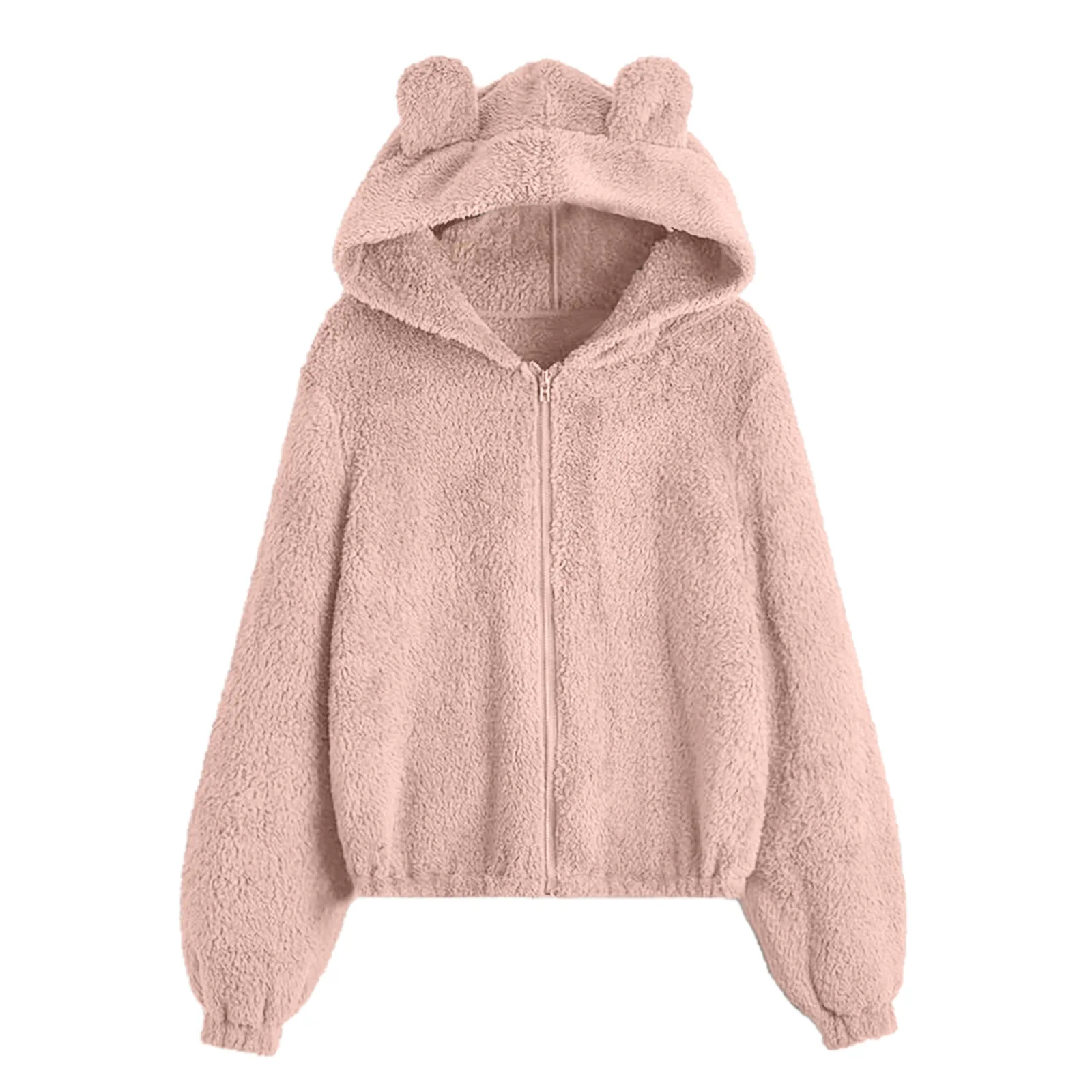 Solid Women Coat Thin Fleece Cute Hooded Zip Up Cardigan Loose Long Sleeve Spring Autumn Outwear Jackets
Solid Women Coat Thin Fleece Cute Hooded Zip Up Cardigan Loose Long Sleeve Spring Autumn Outwear Jackets
