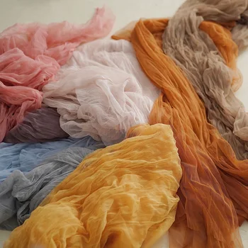 사진 스튜디오용 부드러운 얇은 명주 그물 천, 주름진 거즈 천, 사진 액세서리 배경 촬영 소품, 3m 상품 이미지