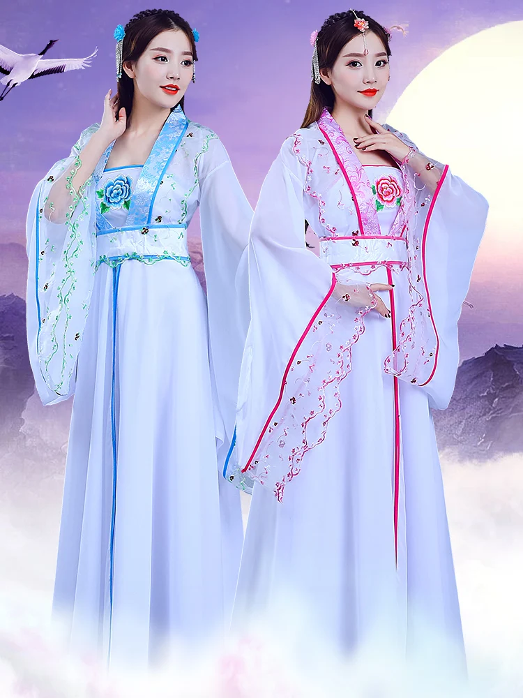 

Женский костюм Hanfu в китайском стиле на весну и осень, Женский костюм для танцев в старинном стиле