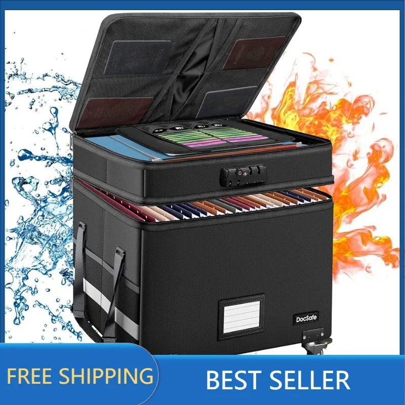 DocSafe File Box with Lock, Multi-Layer Fireproof Document Box with Wheels,Collapsible Rolling File Storage Organizer Box
DocSafe File Box with Lock, Multi-Layer Fireproof Document Box with Wheels,Collapsible Rolling File Storage Organizer Box