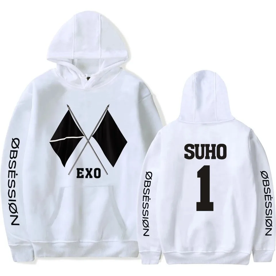 

Camisola с капучинатором KPOP EXO для женщин и мужчин, альбум, SOMOS UM, новый альбум, Капучинатор кэжуал, мужская одежда